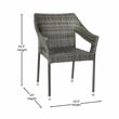Afuera Living All-Weather Rattan Patio Chairs in Gray with Arms