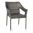 Afuera Living All-Weather Rattan Patio Chairs in Gray with Arms