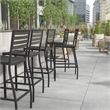 Afuera Living Aluminum Armless Bar Stool in Gray Wash
