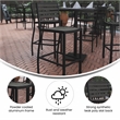 Afuera Living Aluminum Armless Bar Stool in Gray Wash