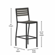 Afuera Living Aluminum Armless Bar Stool in Gray Wash