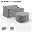 Afuera Living 2-Piece Vinyl Outdoor Sofa Cover Set in Gray