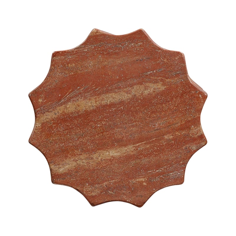 Afuera Living Turin Faux Marble Concrete Stool in Red