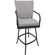 Afuera Living Gray Frame 26 in Indoor Outdoor Counter Stool with Cushion