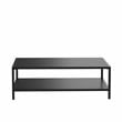 Afuera Living 2-Tier All-Weather Metal Coffee Table in Black for Patio Spaces
