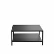 Afuera Living 2-Tier All-Weather Metal Coffee Table in Black for Patio Spaces