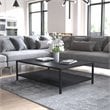 Afuera Living 2-Tier All-Weather Metal Coffee Table in Black for Patio Spaces