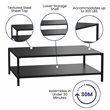 Afuera Living 2-Tier All-Weather Metal Coffee Table in Black for Patio Spaces