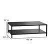 Afuera Living 2-Tier All-Weather Metal Coffee Table in Black for Patio Spaces