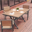 Afuera Living 59x35.5 in Cross Frame Patio Table in Natural Finish
