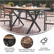 Afuera Living 59x35.5 in Cross Frame Patio Table in Natural Finish