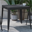 Afuera Living Metal Patio Table with Poly Resin Slatted Top in Black