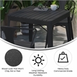Afuera Living Metal Patio Table with Poly Resin Slatted Top in Black