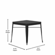 Afuera Living Metal Patio Table with Poly Resin Slatted Top in Black