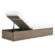 Afuera Living Synthetic Rattan Outdoor Chaise Lounge in White