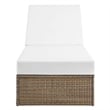 Afuera Living Synthetic Rattan Outdoor Chaise Lounge in White