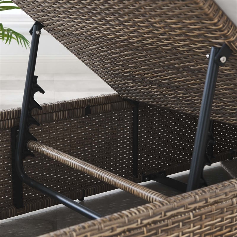 Afuera Living Synthetic Rattan Outdoor Chaise Lounge in White