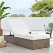 Afuera Living Synthetic Rattan Outdoor Chaise Lounge in White