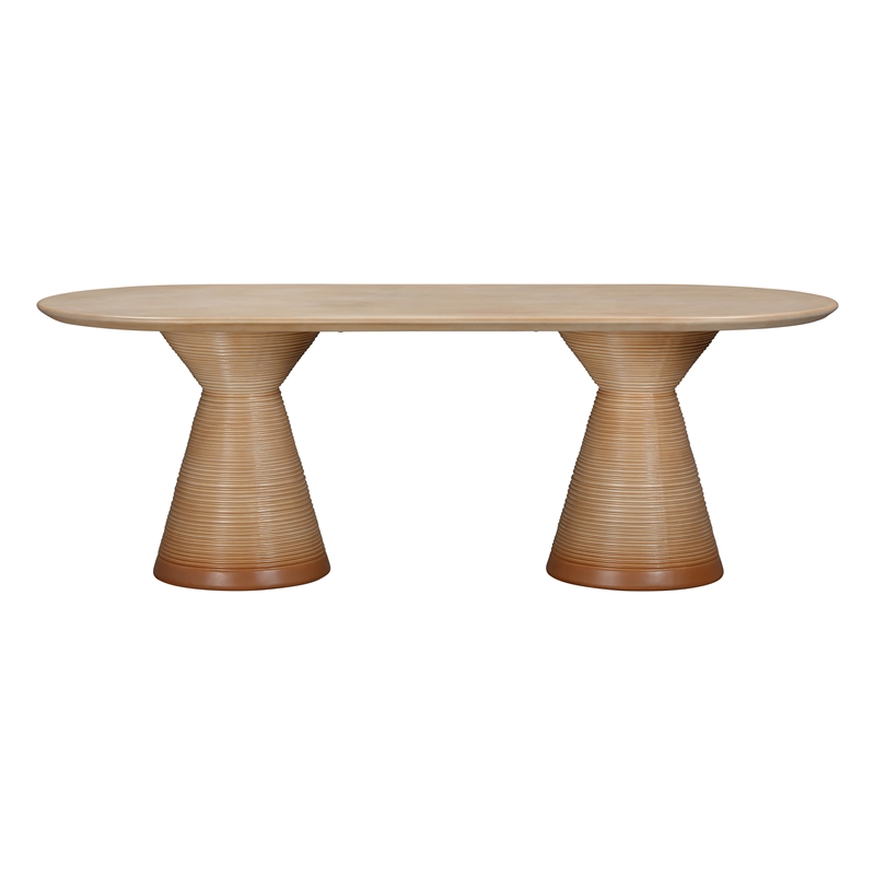 Afuera Living Oval Concrete Dining Table in Terracotta for Indoor/Outdoor Use