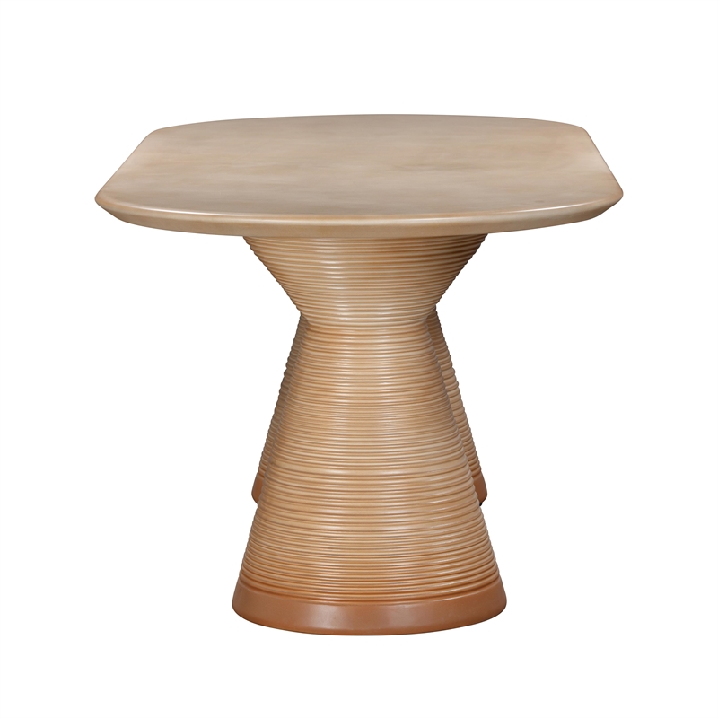 Afuera Living Oval Concrete Dining Table in Terracotta for Indoor/Outdoor Use
