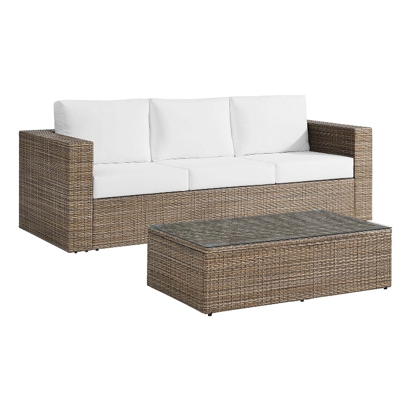 Afuera Living 2-Piece Outdoor Rattan Furniture Set in White