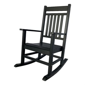 Afuera Living All-Weather Resin Porch Rocker in Black