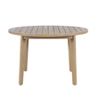 Afuera Living Acacia Wood Round Patio Dining Table Natural Slatted Top