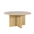 Afuera Living Wood Round Patio Dining Table in Natural Brown