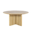 Afuera Living Wood Round Patio Dining Table in Natural Brown