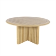 Afuera Living Wood Round Patio Dining Table in Natural Brown