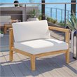 Afuera Living Solid Teak Outdoor Right-Arm Chair in Natural White