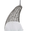 Afuera Living Rattan Patio Hanging Chaise Lounge Swing Chair in Light Gray White