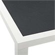 Afuera Living Rectangle Aluminum Patio Dining Table in White Gray