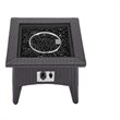 Afuera Living Rattan Aluminum Fire Pit Patio Coffee Table in Espresso