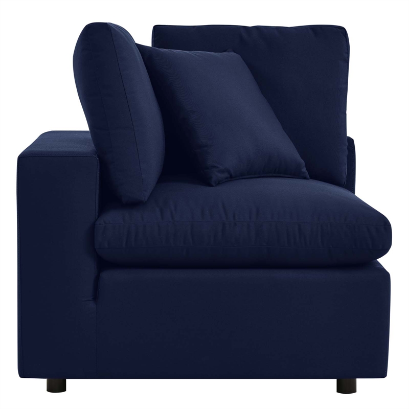 Afuera Living Modern Fabric Outdoor Patio Corner Chair in Navy