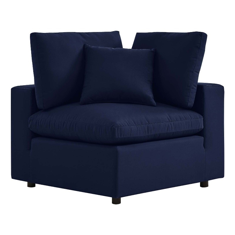 Afuera Living Modern Fabric Outdoor Patio Corner Chair in Navy