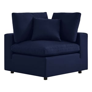 Afuera Living Modern Fabric Outdoor Patio Corner Chair in Navy