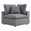 Afuera Living Modern Fabric Outdoor Patio Corner Chair in Gray