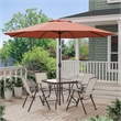 Afuera Living 11' Outdoor Metal Umbrella with Sienna Red Canopy