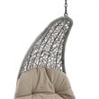 Afuera Living Rattan Hanging Chaise Lounge Swing Chair in Gray/Beige