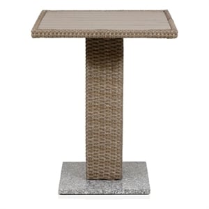 Afuera Living Outdoor Patio Bistro Table in Natural Wicker/Rattan