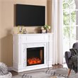 Afuera Living Smart Electric Media Fireplace in White Engineered Wood