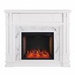 Afuera Living Smart Electric Media Fireplace in White Engineered Wood