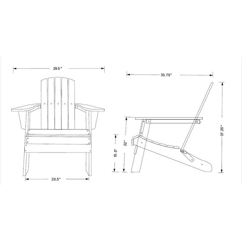 Afuera Living All-Weather Resin Folding Adirondack Chair in White