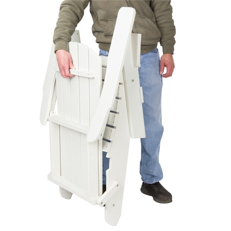 Afuera Living All-Weather Resin Folding Adirondack Chair in White