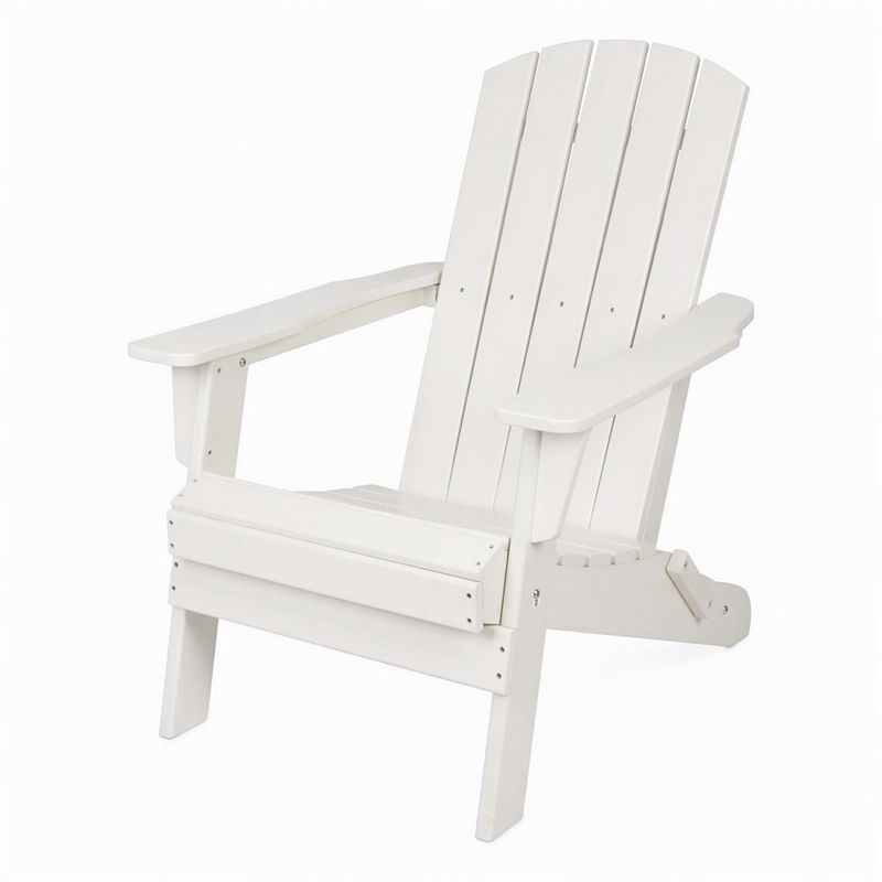 Afuera Living All-Weather Resin Folding Adirondack Chair in White
