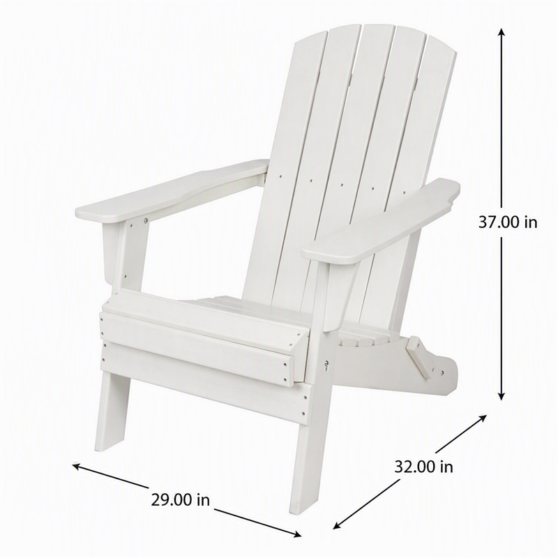 Afuera Living All-Weather Resin Folding Adirondack Chair in White