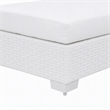 Afuera Living Rattan Patio Ottoman with Cushion in White Finish