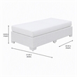 Afuera Living Rattan Patio Ottoman with Cushion in White Finish