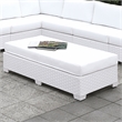 Afuera Living Rattan Patio Ottoman with Cushion in White Finish